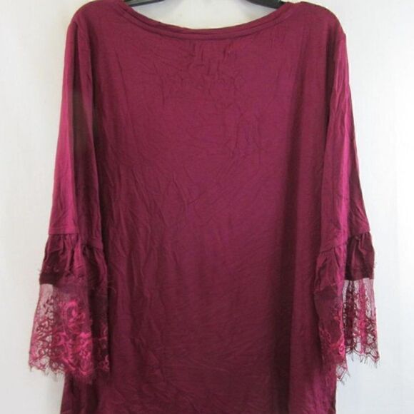🆕Liz Claiborne Burgundy Passion Blouse Size M NWT - Picture 2 of 5